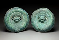 Pair of shields with head of Acheloos