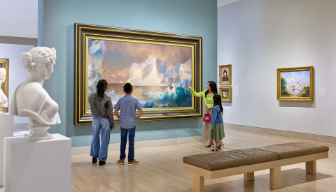 Museum patrons view The Icebergs